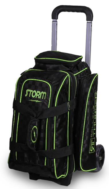 STORM TAŠKA NA 2 KOULE NA KOLEČKÁCH THUNDER KOSTKOVANÁ ČERNÁ LIME